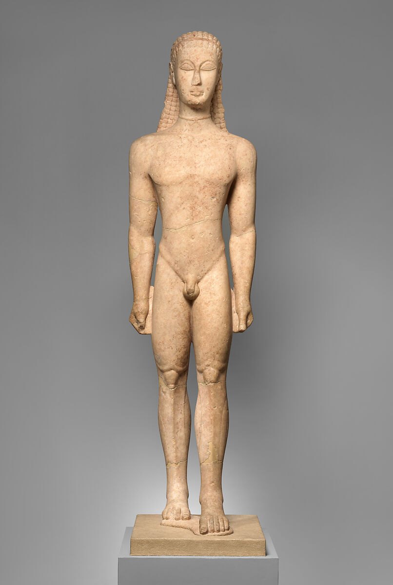Marble statue of a kouros (youth) — Ancient Greece