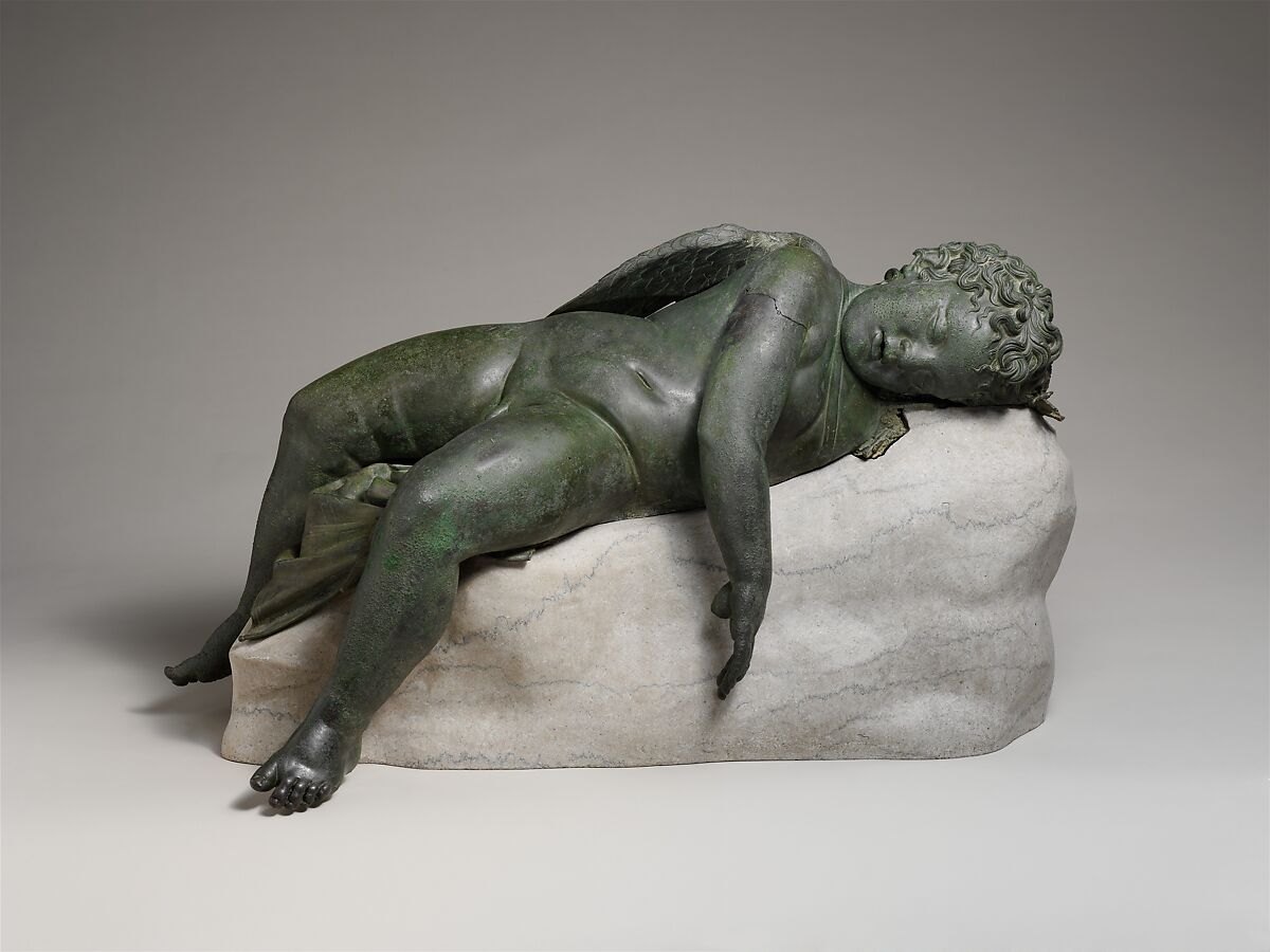 Bronze statue of Eros sleeping — Ancient Greece